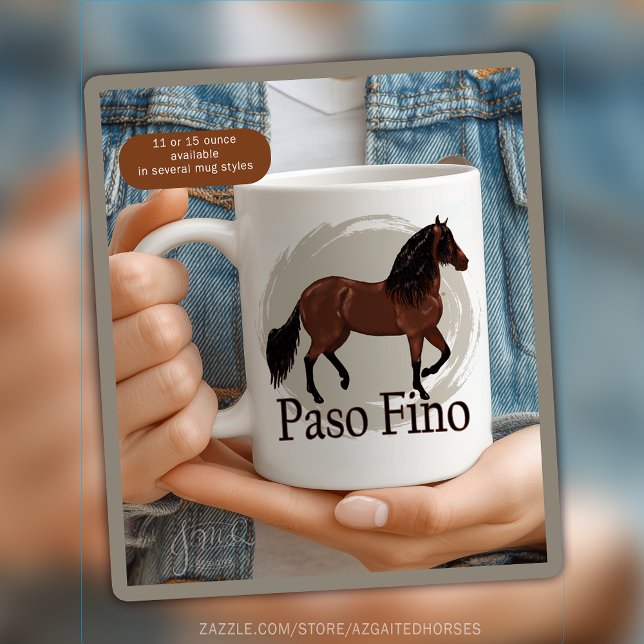 Caneca De Café Elegante Paso Fino Horse - Arte Raça Matificada (Elegant Paso Fino Horse – Gaited Breed Art Coffee Mug)
