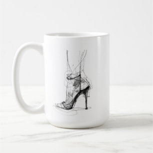 Caneca De Café Elegante Pé de Alto Salto - Estilo Feminino