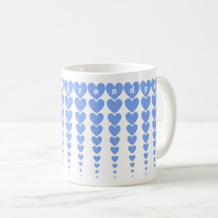 Caneca De Café Elegante Personalizado, o melhor vovô, Blue Heart 