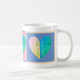 Caneca De Café Elegante Personalizado Sua e Metade dos Corações