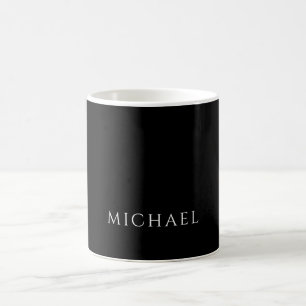 Caneca De Café Elegante Preto Branco Personalizado Personalizado