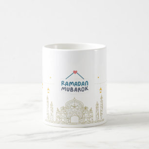 Caneca De Café Elegante Ramadan Mubarak Islâmico Masjid Design