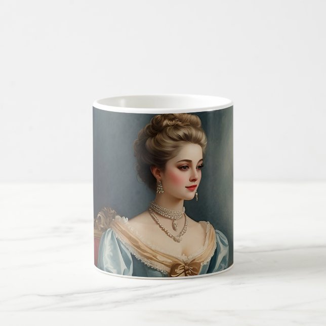 Caneca de Café Elegante Retrato Clássico da Senhor (Centro)