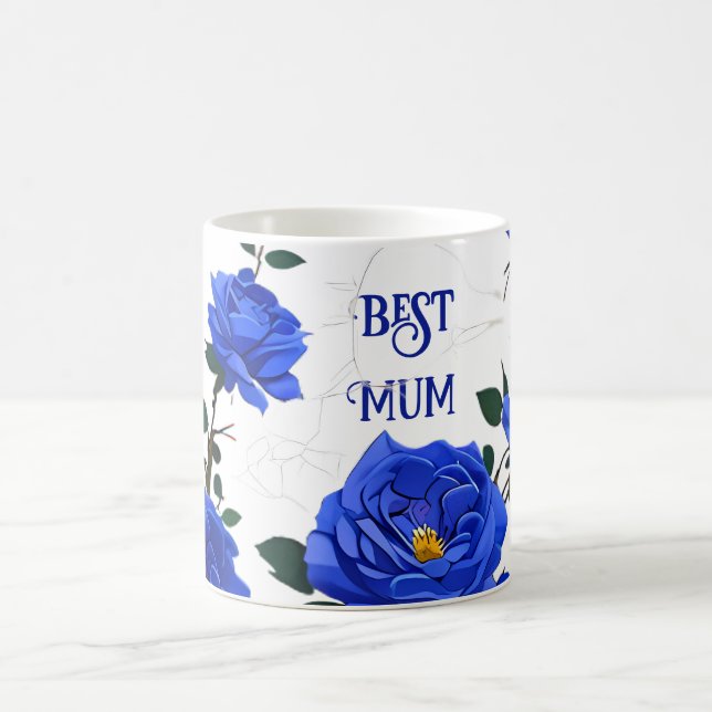 Caneca De Café Elegante Rosa azul (Centro)