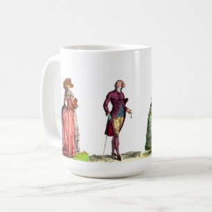 Caneca De Café Elegante, Rosa e Verde, é dona da Regência da Moda