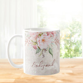 Caneca De Café Elegante Rosa Rosa Rosa Pintada, Peony Floral Marb