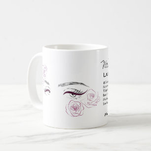 Caneca De Café Elegante Rosas Rosa Floral Watercolor Beauty Salon