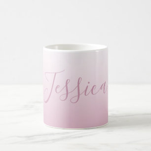 Caneca De Café Elegante Roteiro & Rosa (qualquer cor) Ombre Editá