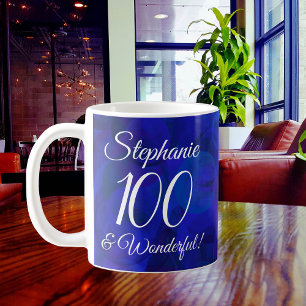 Caneca De Café Elegante Royal Blue 100 e maravilhoso aniversário