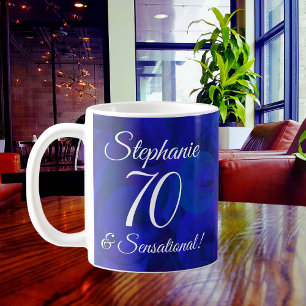 Caneca De Café Elegante Royal Blue 70 e aniversário sensacional