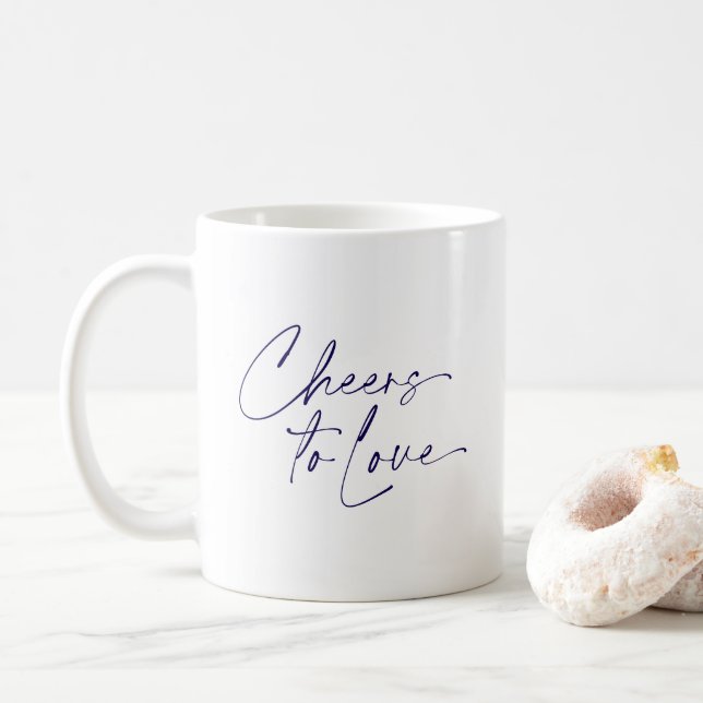 Caneca De Café Elegante "Saúde ao Amor" (Com Donut)