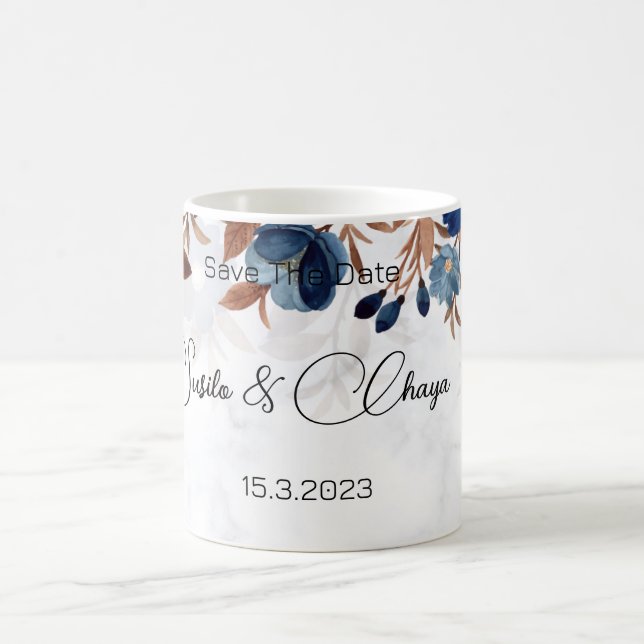 Caneca De Café elegante savethedate Real Russo. (Centro)