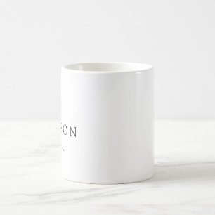 Caneca De Café Elegante Script Royal Preto