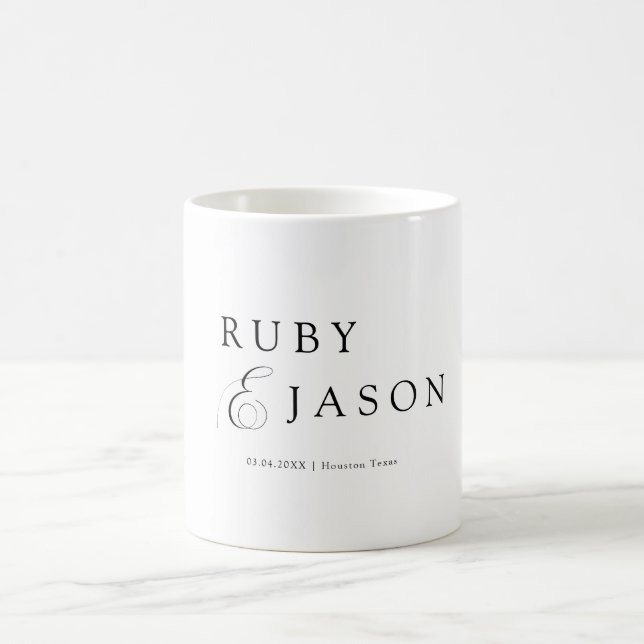 Caneca De Café Elegante Script Royal Preto (Centro)
