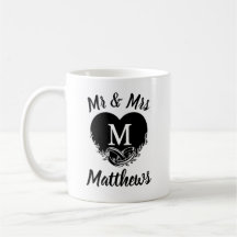 Elegante Senhor Deputado Letra M Heart Wedding Obr