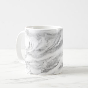 Caneca De Café Elegante Silver Foil Marble
