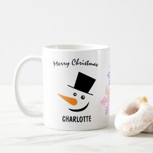 Caneca De Café Elegante Snowman No Topper Hat. Feliz Natal