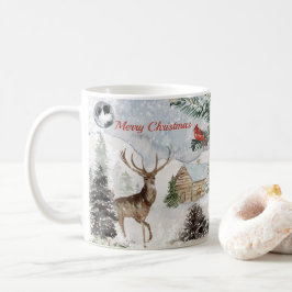 Caneca De Café Elegante Snowy Winter Wonderland Red Cardinal
