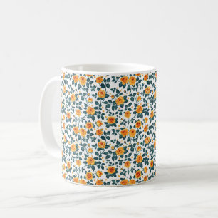 Caneca De Café Elegante Sofisticado Chique Romântico Floral