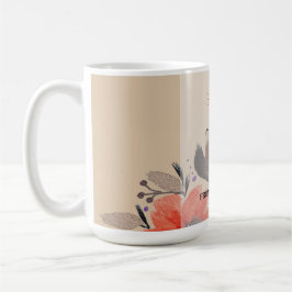 Caneca De Café Elegante Terracotta Pastel Watercolor Floral