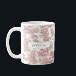 Caneca De Café Elegante Toalha Rosa-Rústica-Rosa-Rosa-Rústica<br><div class="desc">Padrão monocromático rosa e branco de tronco com cavalos e árvores para decoração rústica por país, estilo inglês, francês ou americano. O cavalo é um animal majestoso que encarna o poder espiritual da independência, liberdade, nobreza, resistência, confiança, triunfo, heroísmo e competição. O seu símbolo está associado à força, à coragem...</div>