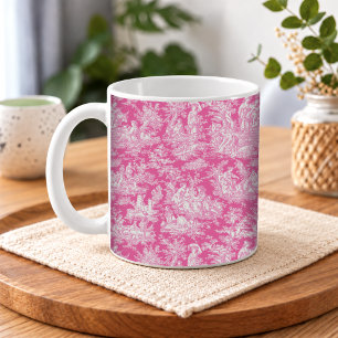 Caneca De Café Elegante Toile De Jouy Rosa Quente País Francês