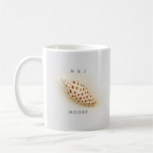 Caneca De Café Elegante Tropical Junonia Florida Beach Shell Name