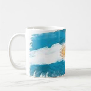 Caneca De Café Elegante Vintage Argentino Bandeira Coberta Cerâmi