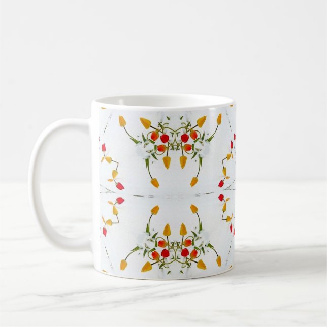 Caneca De Café Elegante Vintage Floral (Esquerda)