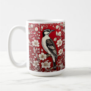 Caneca De Café Elegante Woodpecker Floral William Morris Inspirad