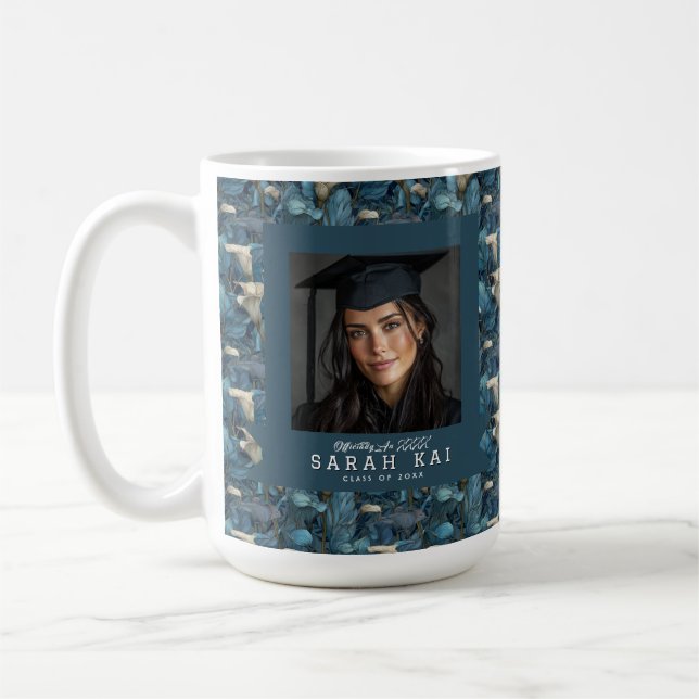Caneca De Café Elegantes Lírios Calla Flor Neta Graduação (Esquerda)