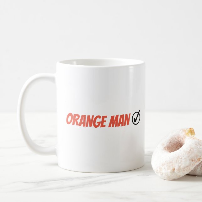 Caneca De Café Eleição Engraçada Do Homem Laranja Trump 2024 (Com Donut)