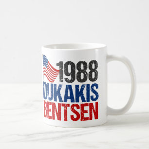 Caneca De Café Eleição Retroativa de Dukakis Bentsen, 1988
