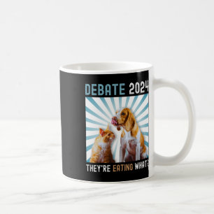 Caneca De Café Eleições 2024 Pets Dog Cat que estão comendo W