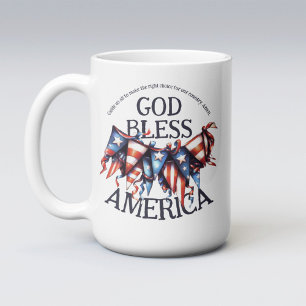 Caneca De Café Eleitores da América Deus abençoe Patriótica Orand