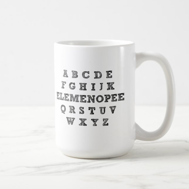 Caneca De Café Elemenopee Alphabet Funny Mug (Direita)