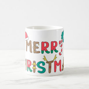 Caneca De Café Elemento de palavra Feliz Natal