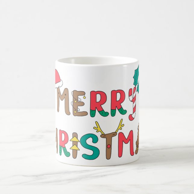 Caneca De Café Elemento de palavra Feliz Natal (Centro)