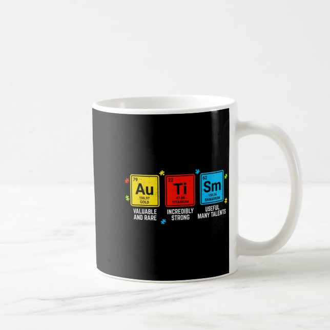 Caneca De Café Elementos de Conscientização do Autismo Tabela Per (Direita)