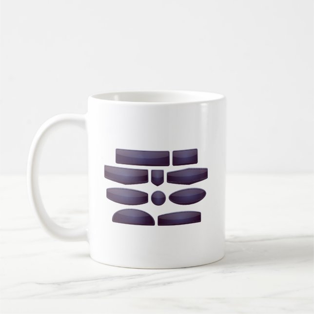 Caneca De Café Elementos de Design de Botão Brilhante | UI & Digi (Esquerda)