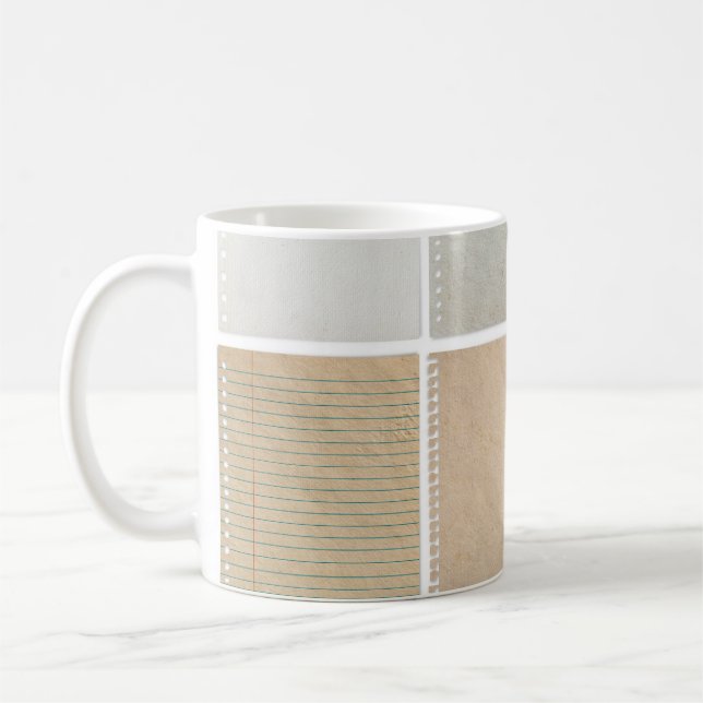 Caneca De Café Elementos de Design de Fundo de Texturas em Papel (Esquerda)