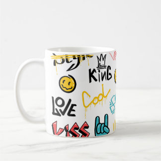 Caneca De Café Elementos de inscrição do grafite de rua abstrato 