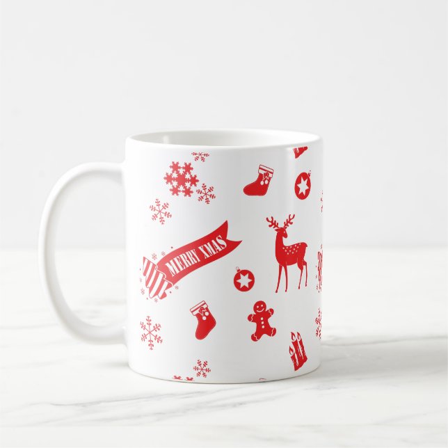 Caneca De Café Elementos do Natal (Esquerda)
