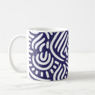 Caneca De Café Elementos étnicos desenhados à mão, padrão vibrant
