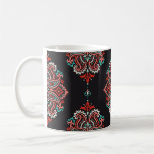 Caneca De Café Elementos paisley asiáticos, padrão de vintage boh