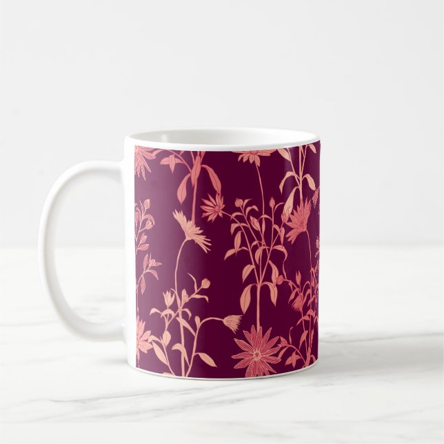 Caneca De Café Elementos Separados: Vintage Floral (Esquerda)