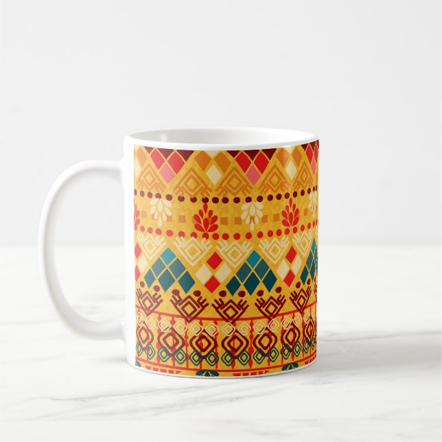 Caneca De Café Elementos tribais, padrão versátil sem costura. (Esquerda)
