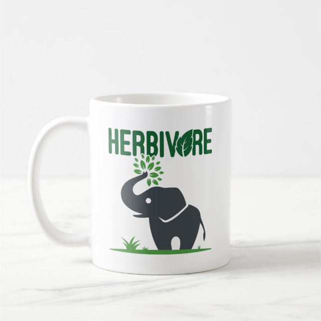 Caneca De Café Elephant Herbivore Plant Eating (Esquerda)