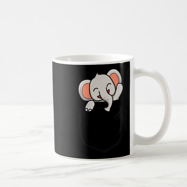 Caneca De Café Elephant Lovers Cute Funny Elephant In Cket  (Direita)