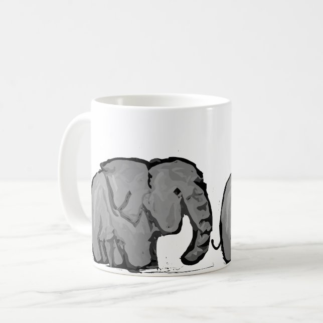 Caneca De Café Elephant March (Frente Esquerda)